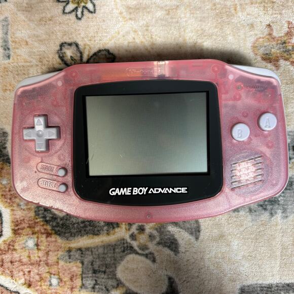 Nintendo Game Boy Advance Console - Clear Fuchsia Pink W/ Case & 4 Games - Picture 6 of 16